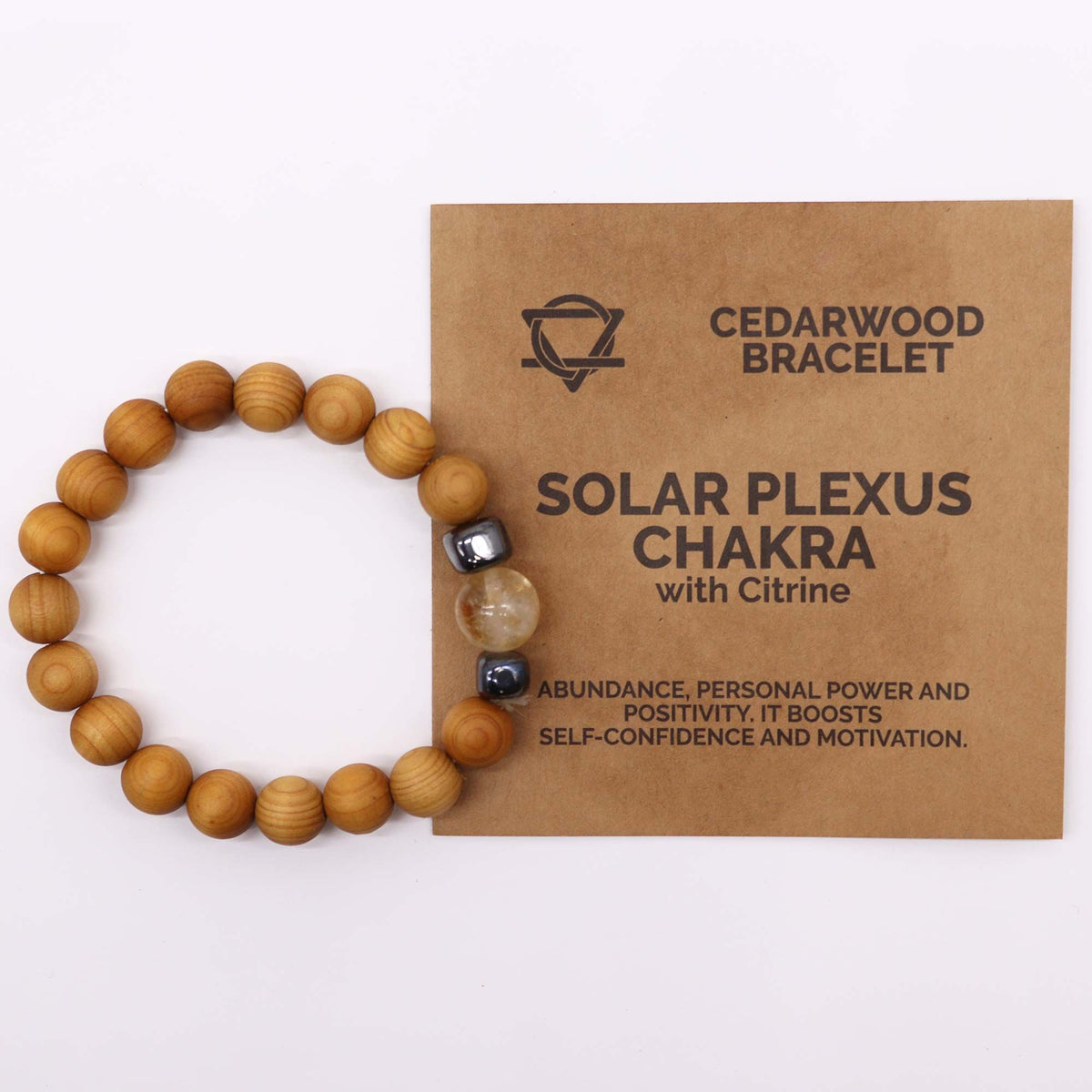 Cedarwood Solar Plexus Chakra Bangle with Citrine – view 2