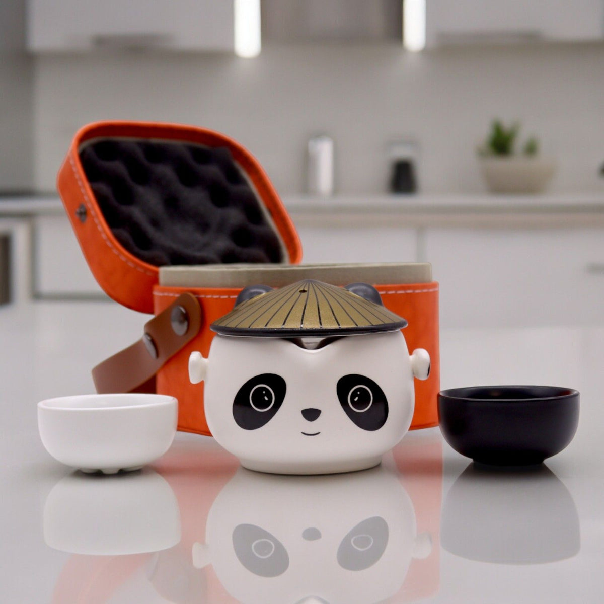 Panda Face Ceramic Teapot Set with 2 Cups - Travel Case – view 7