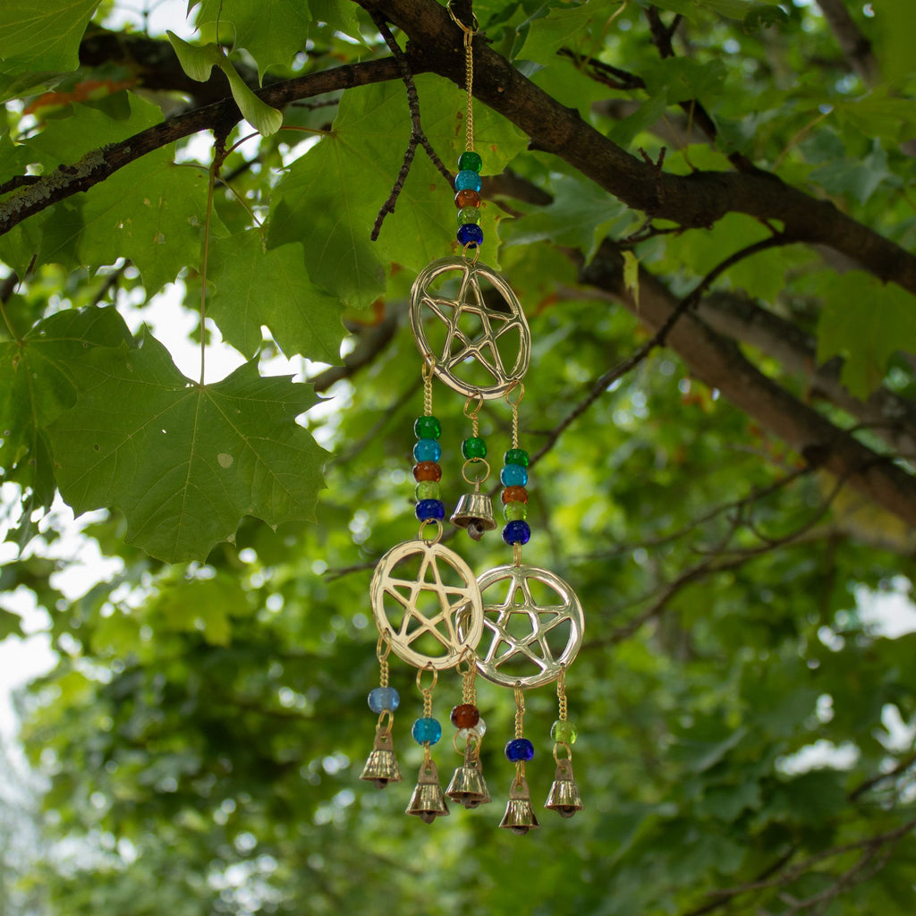 Brass Tri-Pentagram Wind Chime - 7 Bells, 9.5x32cm – view 4