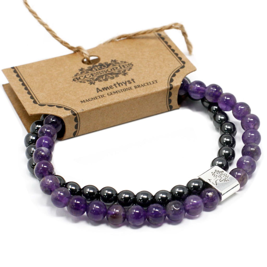 Magnetic Amethyst Gemstone Bracelet – view 4