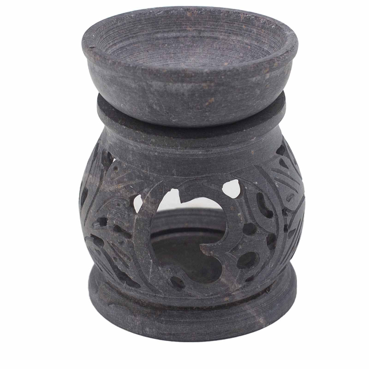 Small Soapstone Oil Burner 8cm - Om Symbol