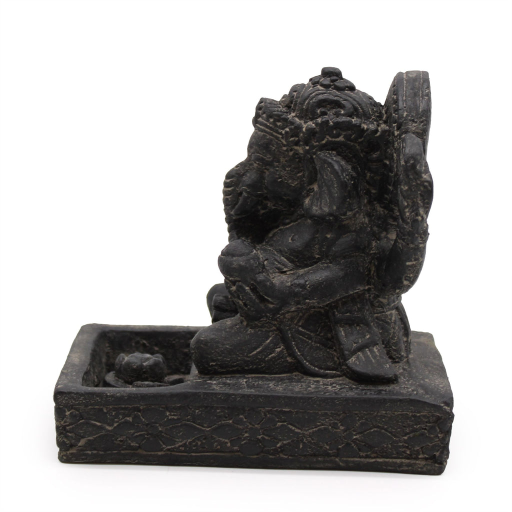 Feng Shui Ganesh Incense Burner in Black Antique – view 2