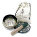 Hand Beaten Singing Bowl Gift Set 14cm - Yogi Motifs