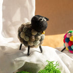 Little Felt Sheep Figure - Multi Greys, 12 x 8 cm – view 2