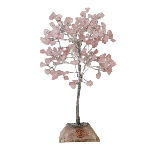 Rose Quartz Gemstone Tree with Orgonite Base - 160 Stone – view 2