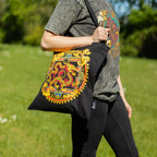 Dragon Yin Yang Cotton Tote Bag - Black – view 6