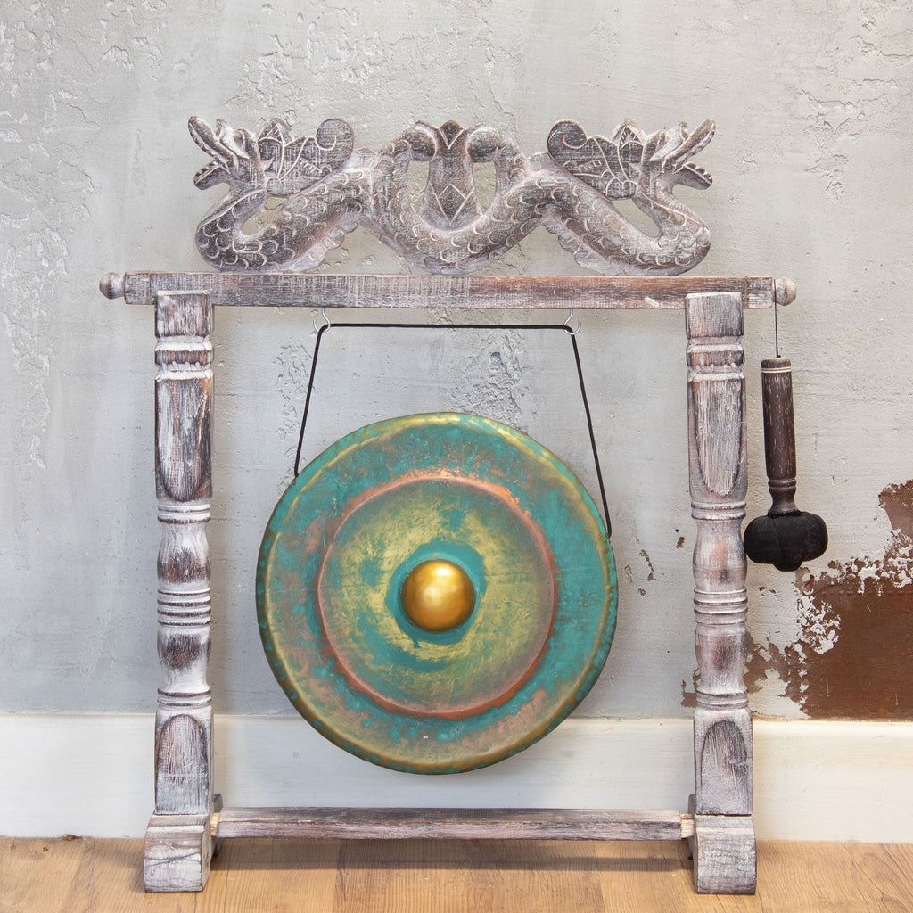 Medium Gong in Greenwash Stand - 35cm – view 5