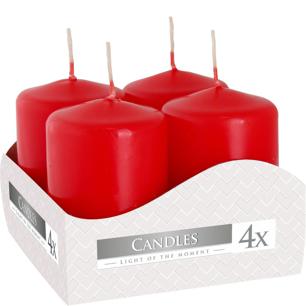 Red Pillar Candles 40x60mm Set of 4 – view 4