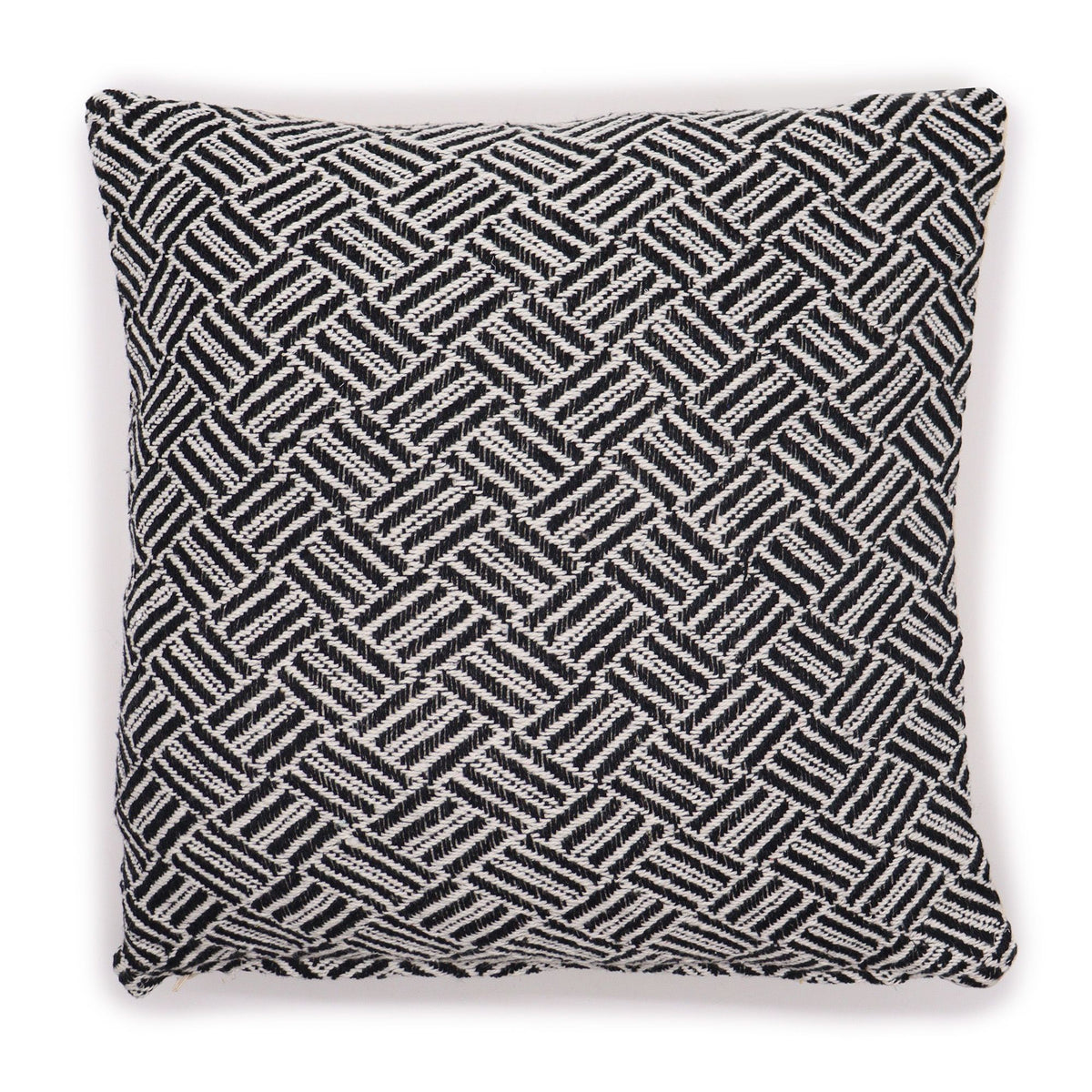 Black Criss-Cross Cushion Cover, 40x40cm