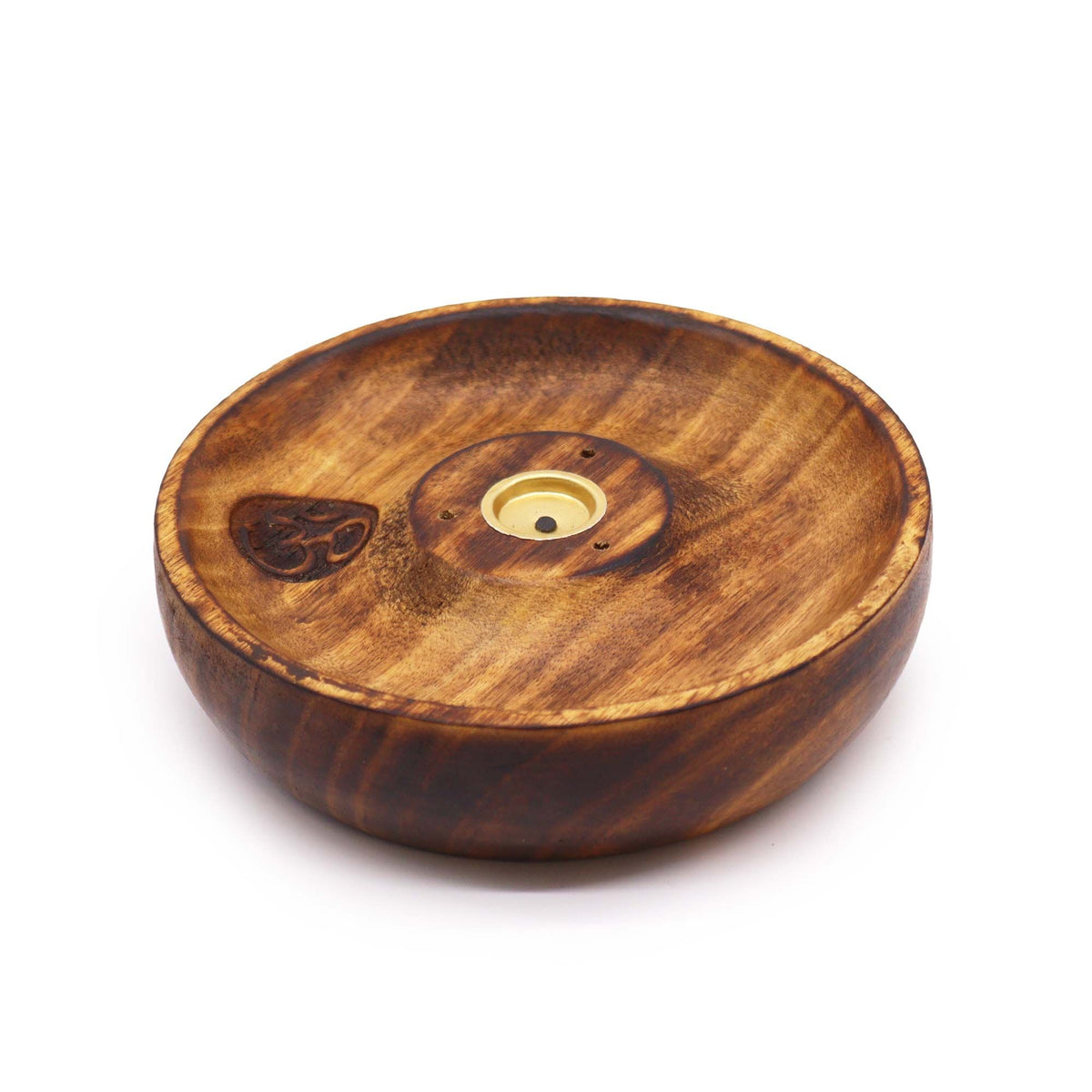 Om Incense Stick & Cone Burner Disc - Mango Wood