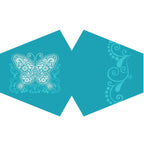 Reusable Fabric Face Covering for Adults, Blue Butterfly Print – view 3