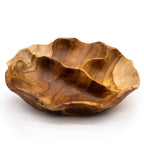 Smooth Round Teak Fruit Bowl, Three Sections 30cm – view 4