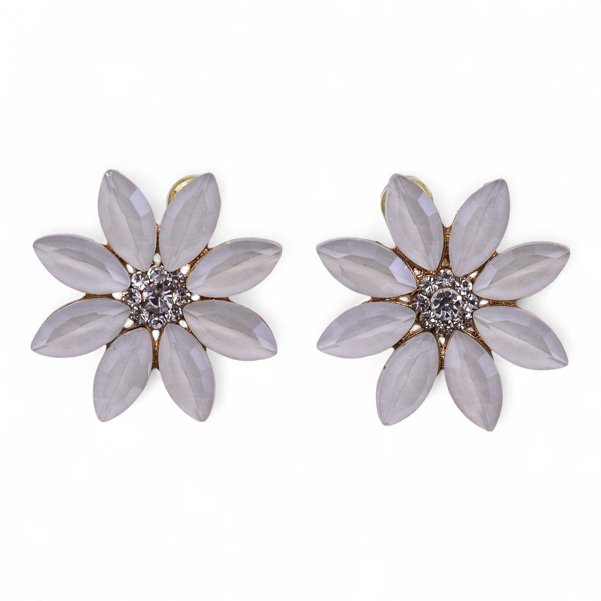 Nymph Pearl Flowers Vintage Glass Earrings