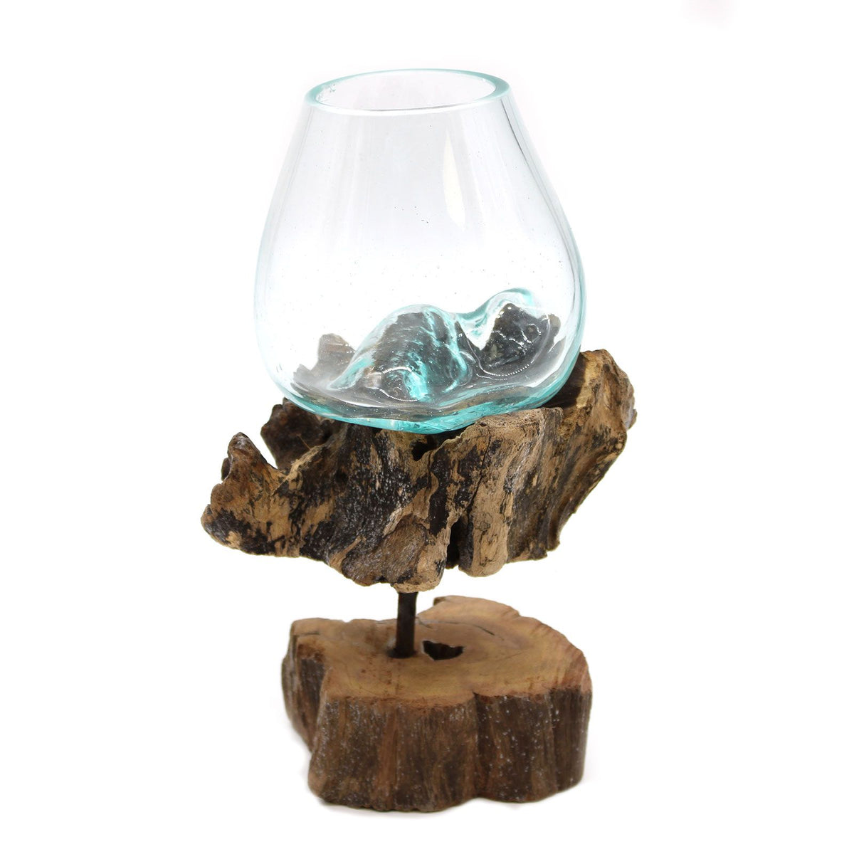 Molten Glass Bowl on Wood with Stand - Medium – view 3
