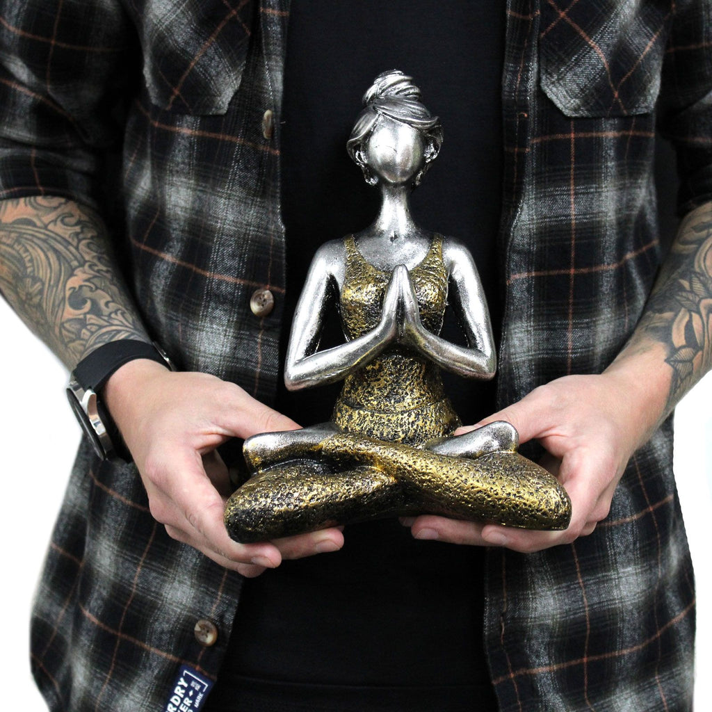 Yoga Lady Figure, Bronze and Black, 24 cm – view 4