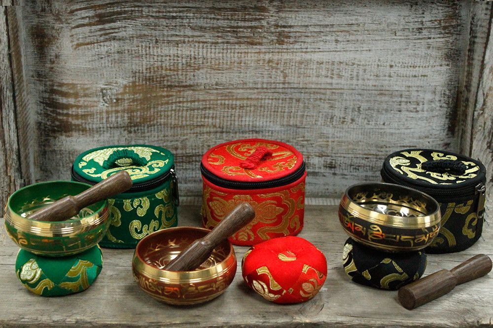 Mini Singing Bowl Gift Set - Red Pouch – view 2