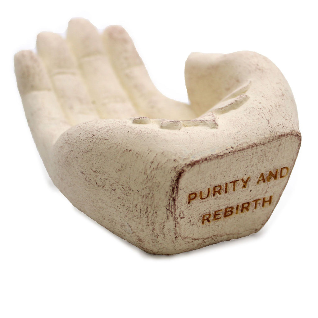 Lotus Hand Incense Burner in White – view 9