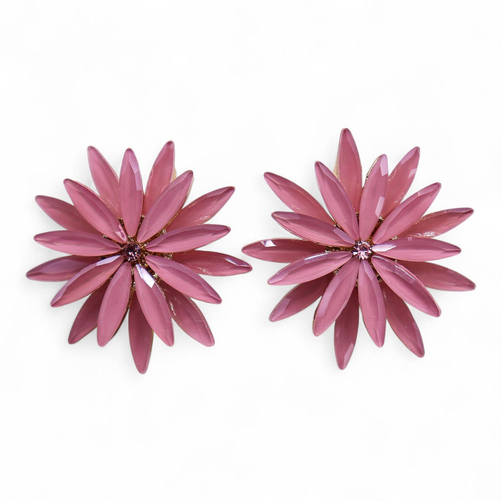 Soft Pink Vintage Glass Flowers Earrings