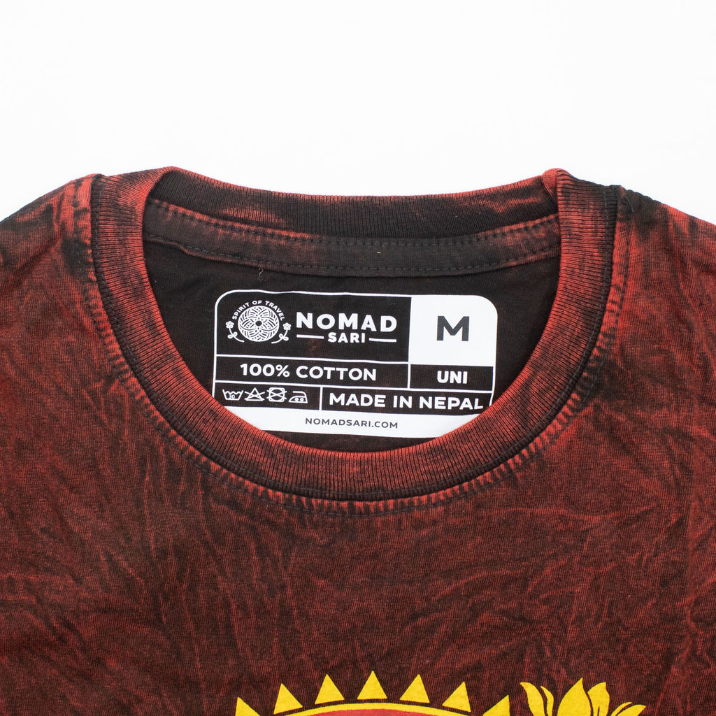 Nomad Sari Stonewashed T-Shirt - Dragon Mandala - Maroon - Medium – view 10