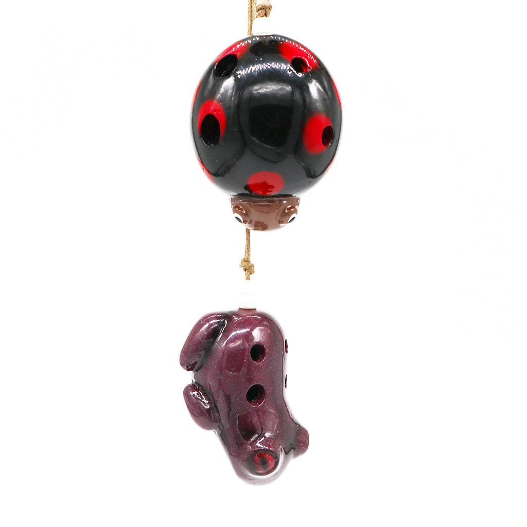 Ceramic Ocarina - Ladybird Design – view 2