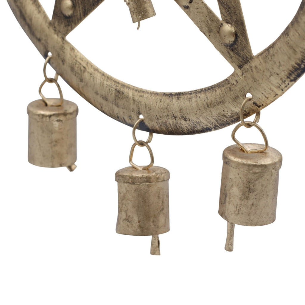 Iron Pentagon Wind Chime with Cow Bells, 25x49cm – view 6