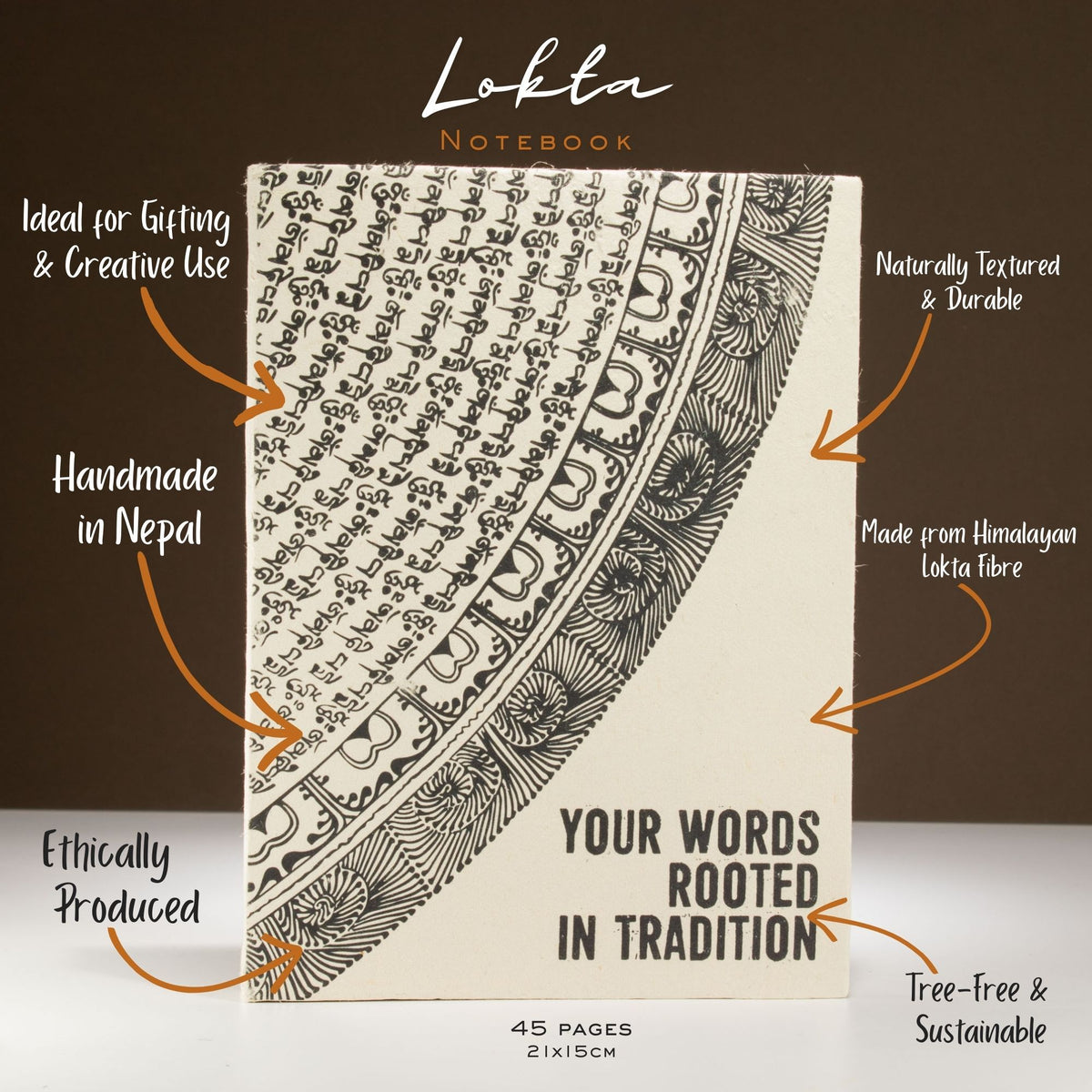 Lokta Notebook – Large – Your Words Rooted in Tradition – view 2