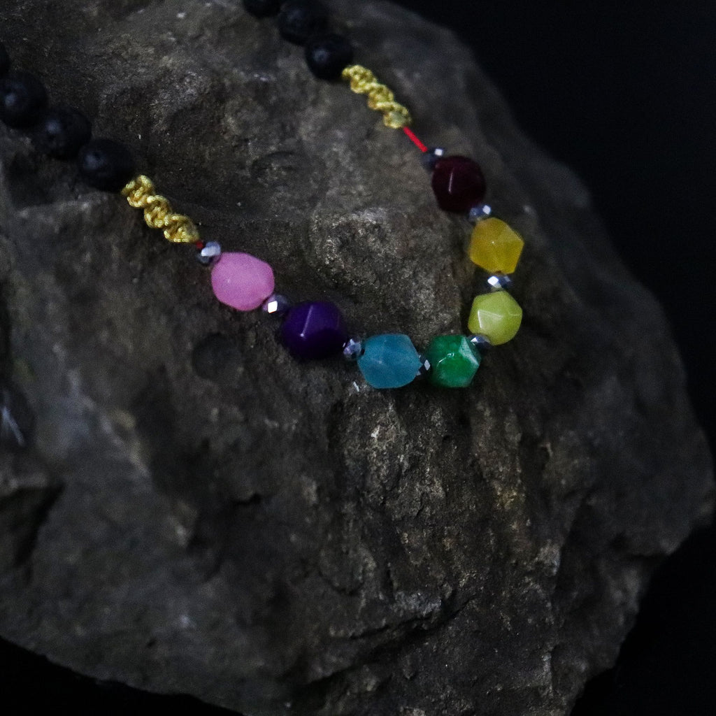 Chakra Lava Stone Necklace 42cm - Emotional Healing – view 6