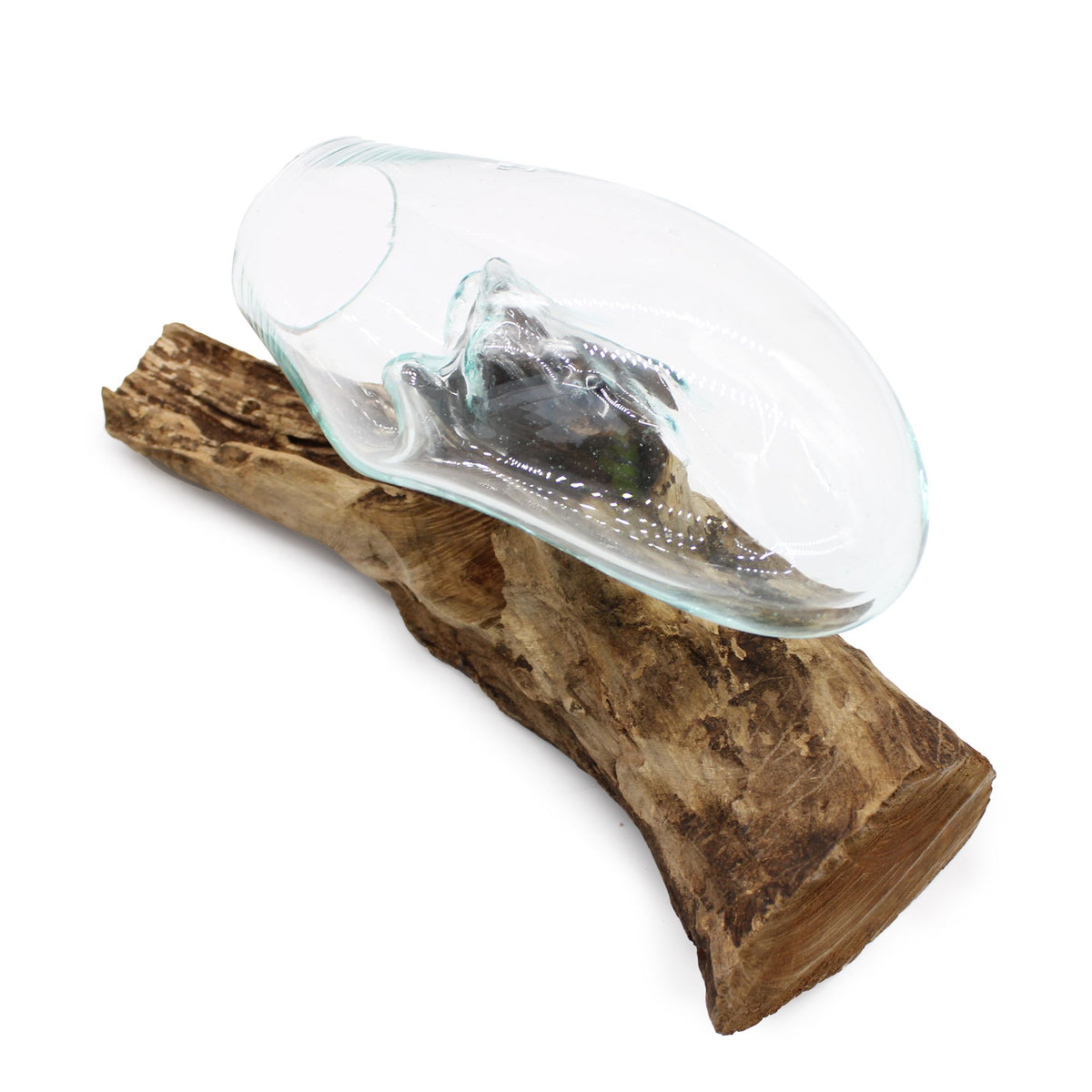 Molten Glass Hanging Bowl on Wood – view 5