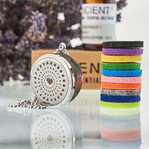 Diamonds Heart Aromatherapy Diffuser Necklace 30mm – view 3