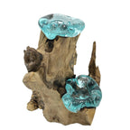 Molten Glass Double Candle Holder on Wood – view 4