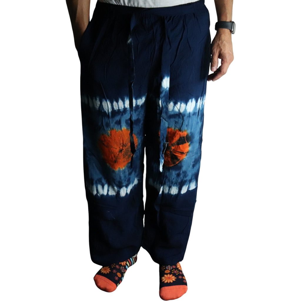 Japanese Style Lounge Pants - Teal and Orange - L – view 8