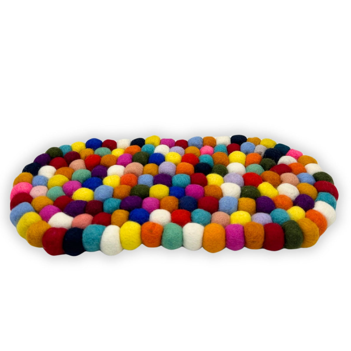 Felt Ball Oval Table Mat - 38x18cm Multi Colour – view 3