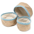 Set of 3 Natural Jute Baskets - Teal – view 3