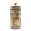 White & Gold Tall Storage Jar