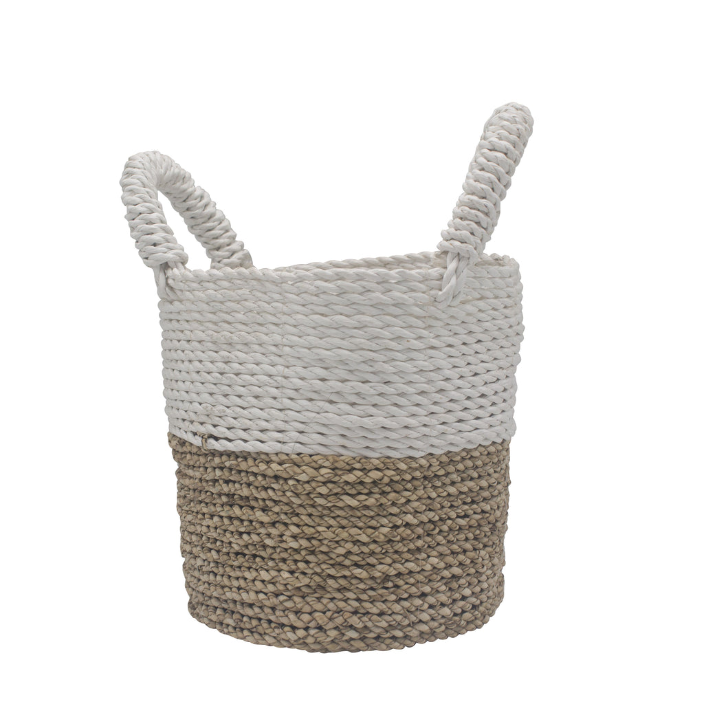 Seagrass Basket Set, 3 Pieces - Natural, White – view 9