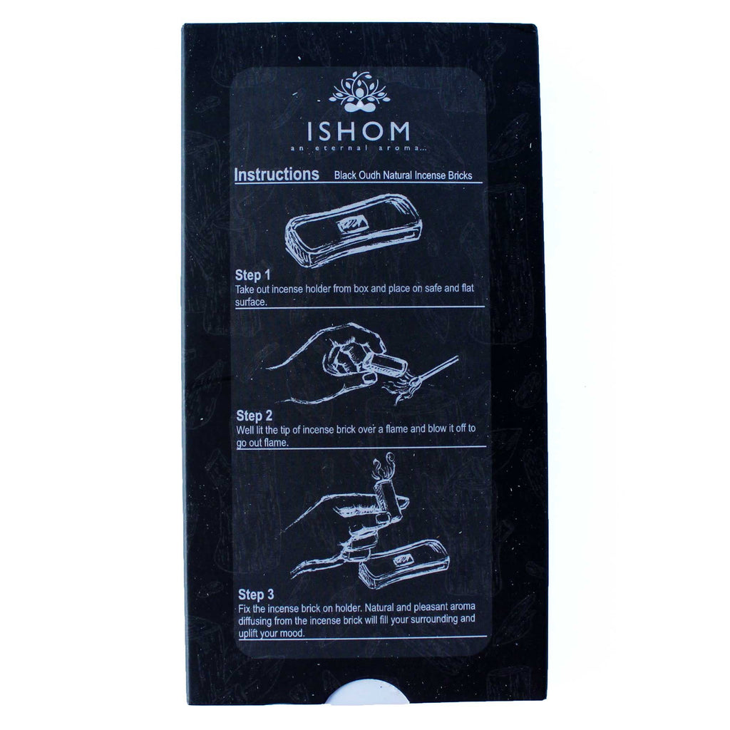 Black Wood Incense Bricks Set of 15 with Terracotta Burner – view 2