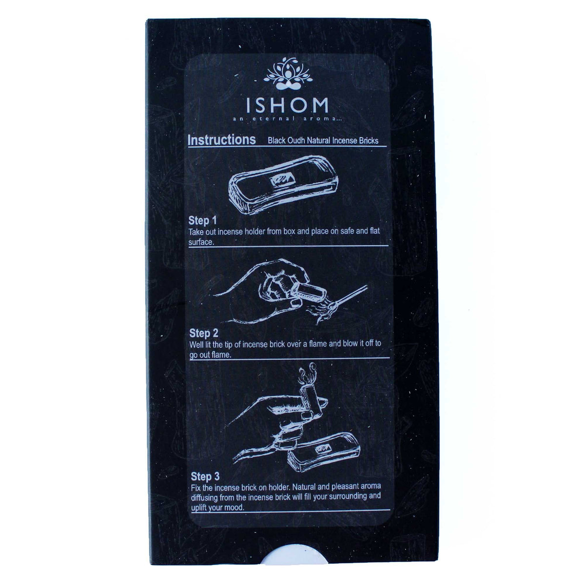 Black Wood Incense Bricks Set of 15 with Terracotta Burner – view 2