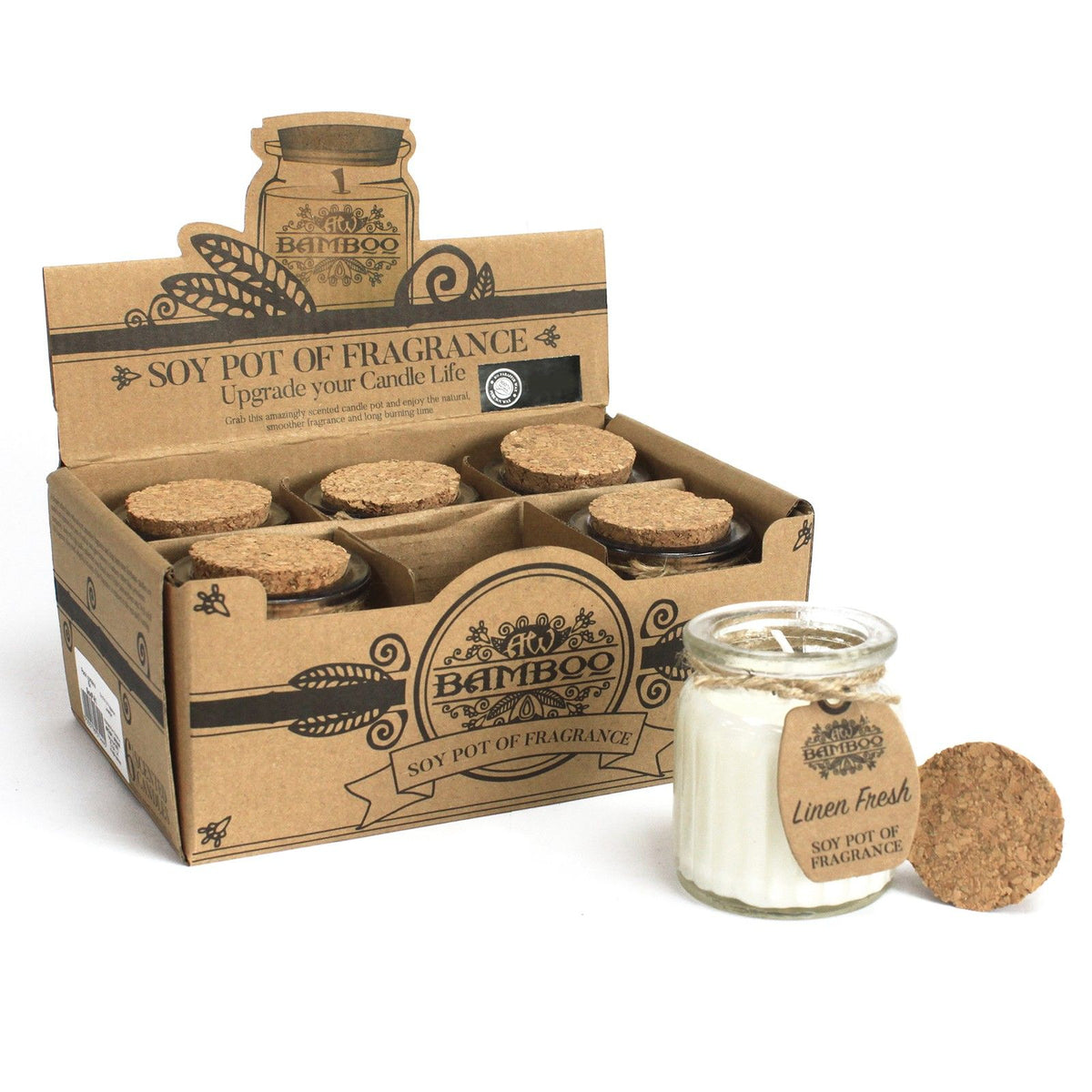 Linen Fresh Soy Wax Fragrance Candle Pot – view 2