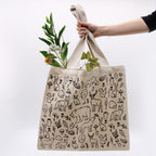 Big Cotton Shopping Bag 38x42cm Forest Life Print – view 6