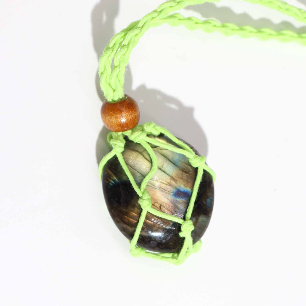 Waxed Cotton Necklace Cord 45cm - Green – view 4