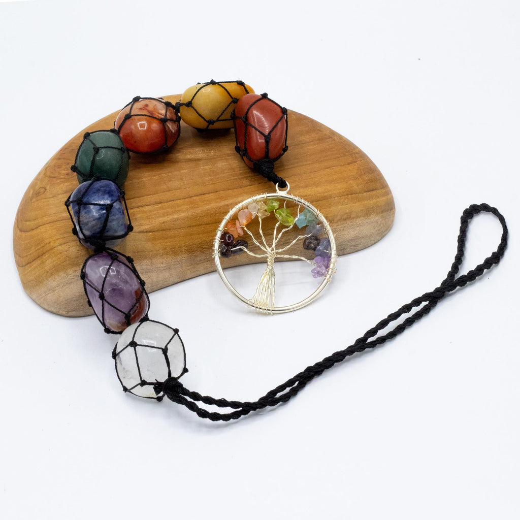Chakra Hanging Pendant with Tree of Life Charm – view 3