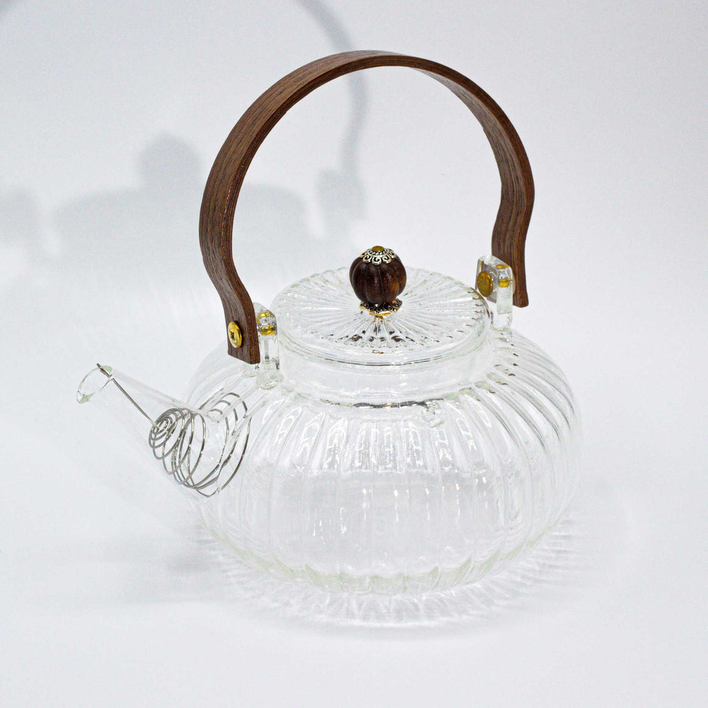 Clear Ribbed Glass Infuser Teapot - 850ml – view 4