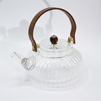 Clear Ribbed Glass Infuser Teapot - 850ml – view 4