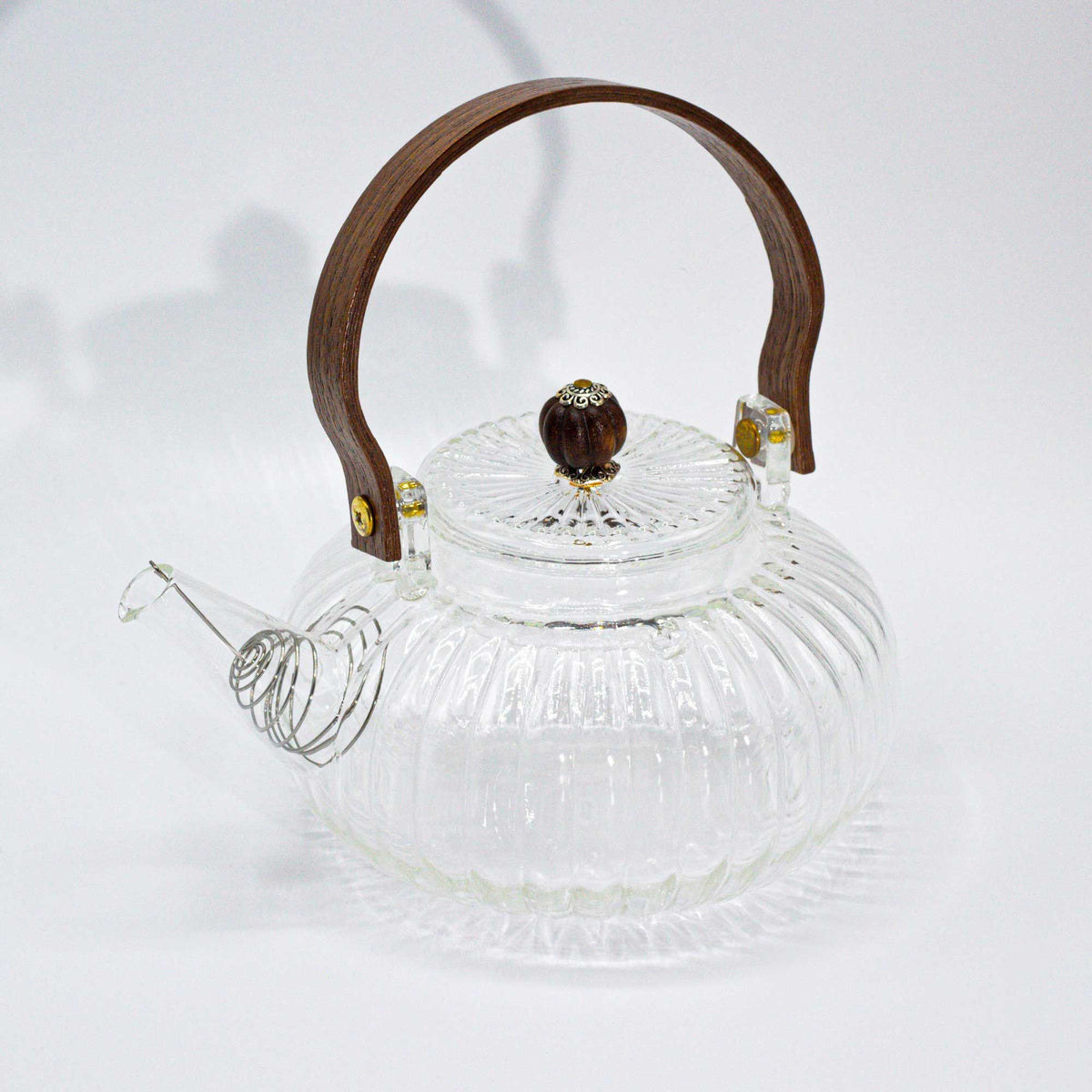 Clear Ribbed Glass Infuser Teapot - 850ml – view 4