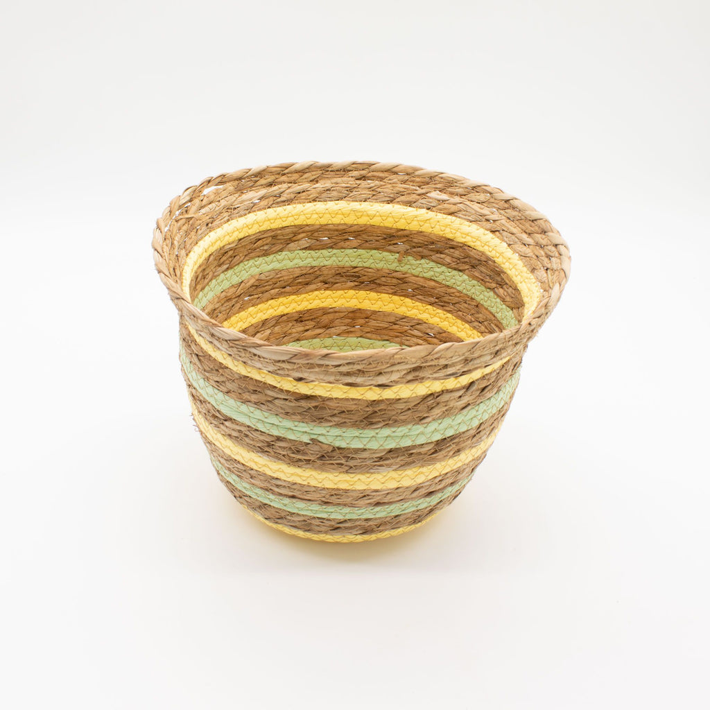 Seagrass Vase-Shaped Baskets, Yellow and Green, Set of 3 – view 2