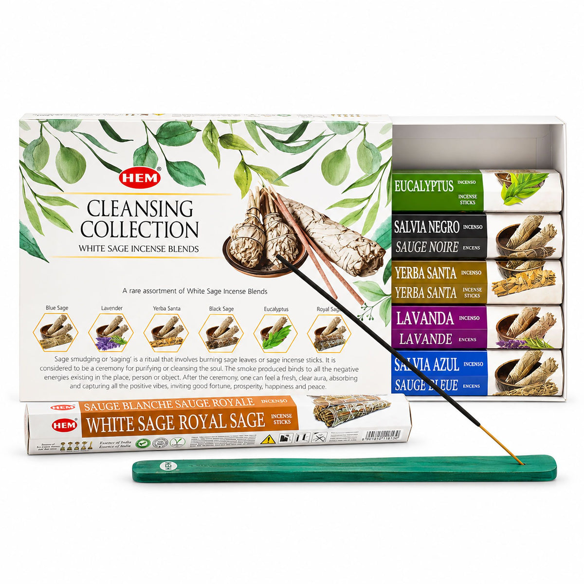 HEM White Sage Incense Collection with Holder