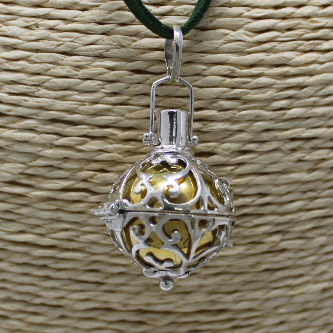 Silver Angel Bell Necklace - Healing - 23mm – view 4