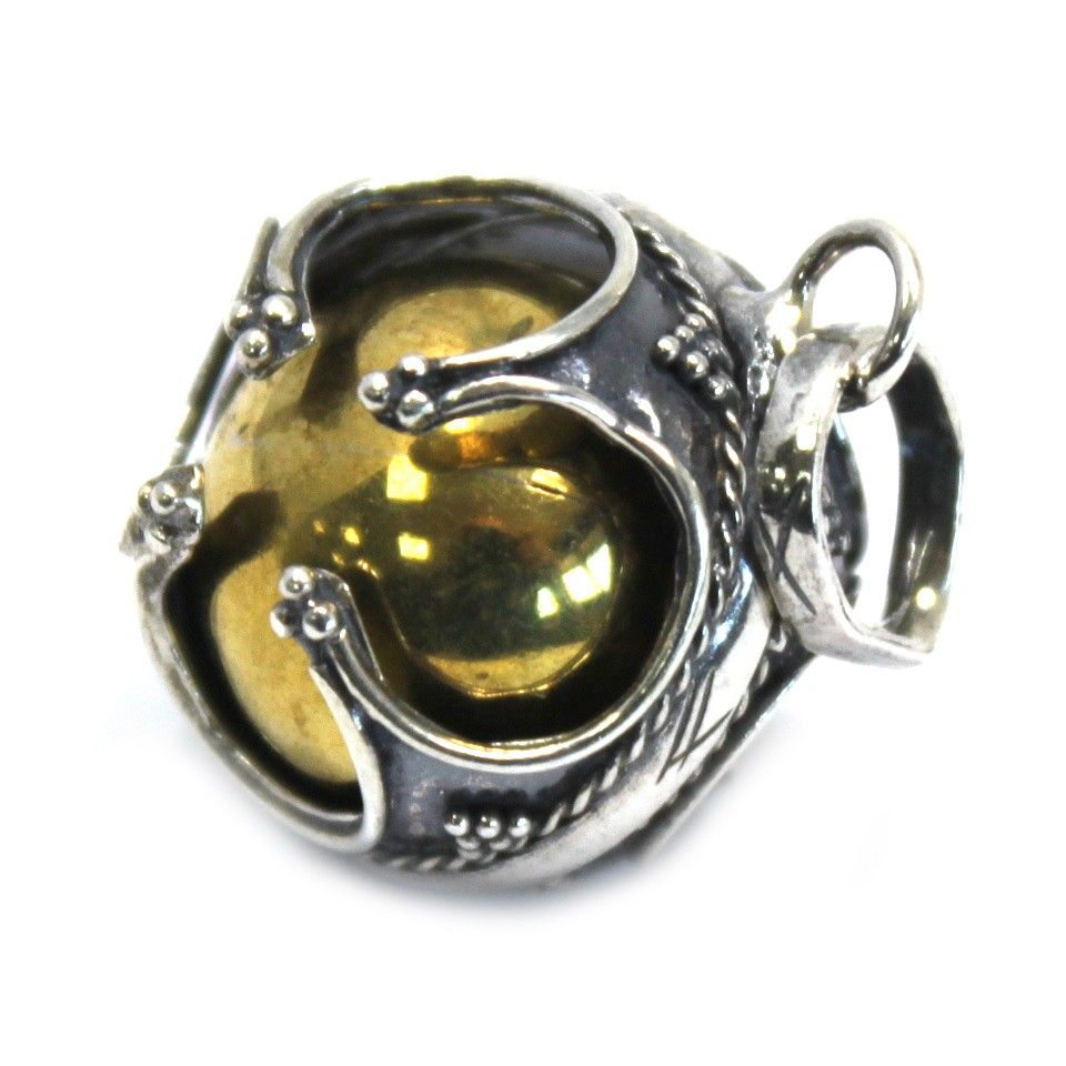 Silver Angel Bell Necklace - Prosperity - 16mm – view 2