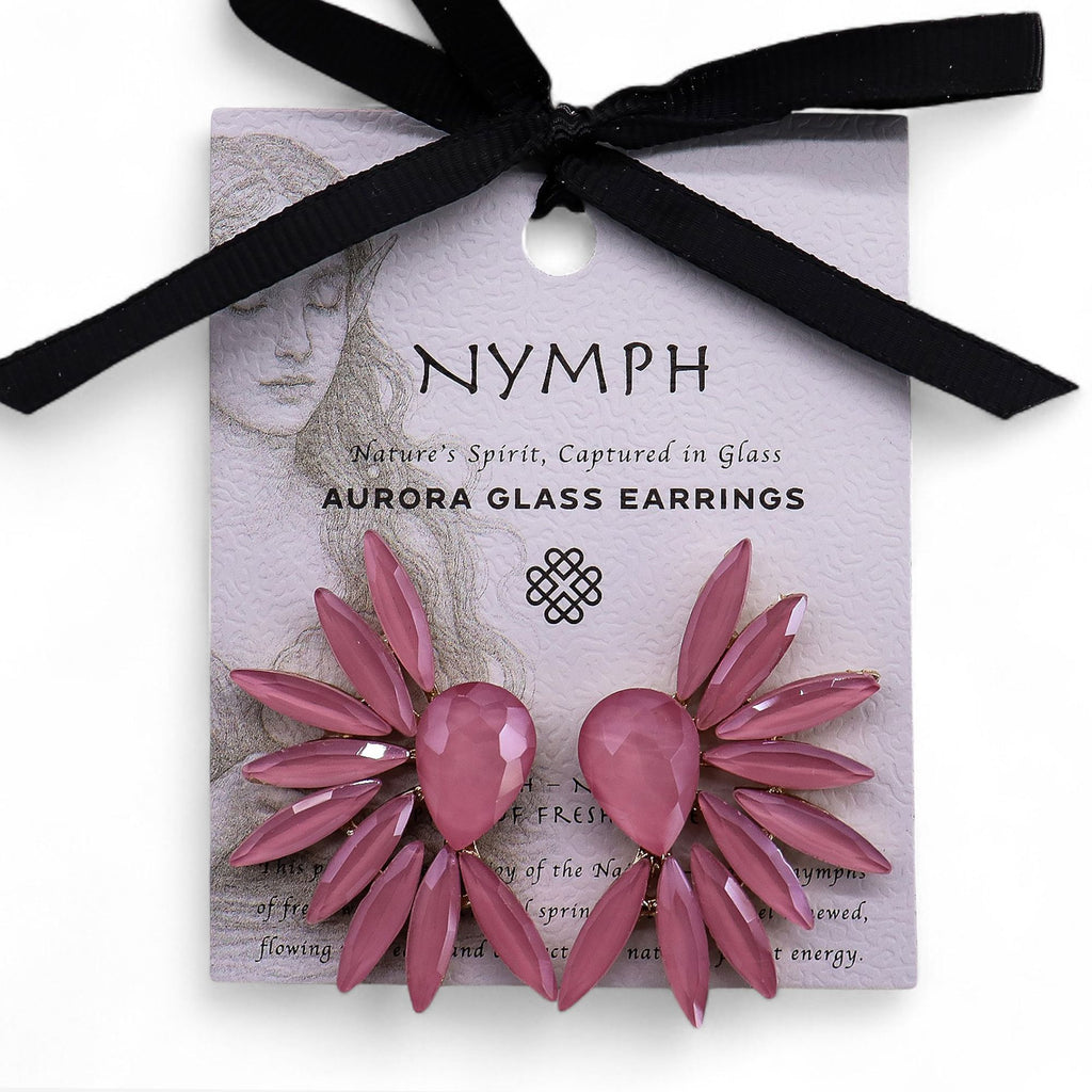 Soft Pink Vintage Glass Angel Wings Earrings – view 3