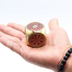 Feng Shui Prosperity Cube Spinner, Red and Brass – view 3